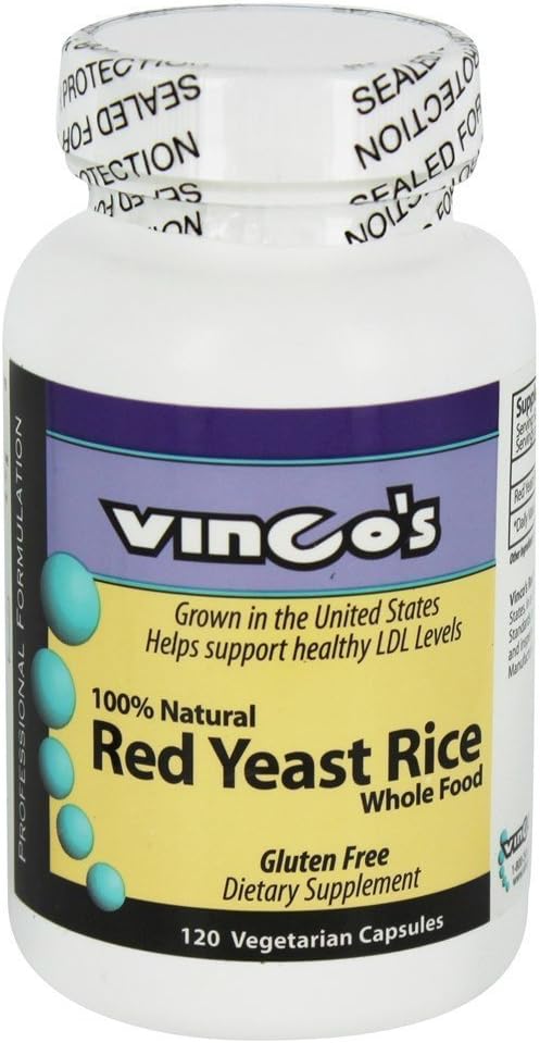 Vinco's - 100% Natural Red Yeast Rice - 120 Vegetarian Capsules