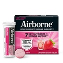 Airborne 1000mg Βιταμίνη C με Βιταμίνη D + Ζάχαρη ψευδαργύρου Δωρεάν Πολυβιταμίνη Ανοσοποιητική Υποστήριξη Αναβράζοντα δισκία ποτών, Πολύ Berry Γεύση με Ισχυρά Αντιοξειδωτικά VIT A C & E, 30 δισκία