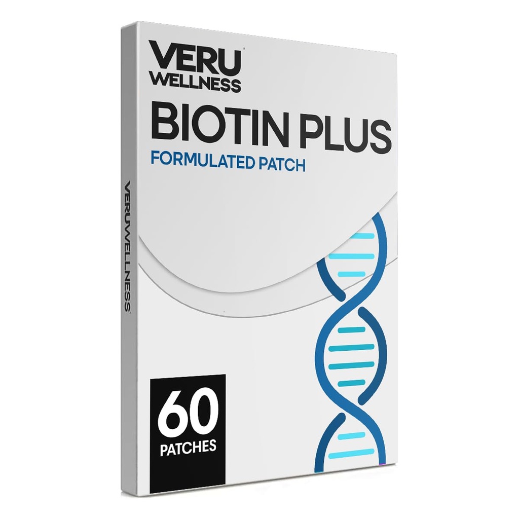 Veru Wellness Biotin Plus Daily Patch - B7, Collagen - Αυτοσυγκολλητική έκδοση χρόνου (60 ημέρα)