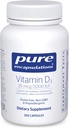 Pure Encapsulations Vitamin D3 25 mcg (1,000 IU) - Supplement to Support Bone, Joint, Breast, Heart, Colon & Immune Health - with Premium Vitamin D - 250 Capsules