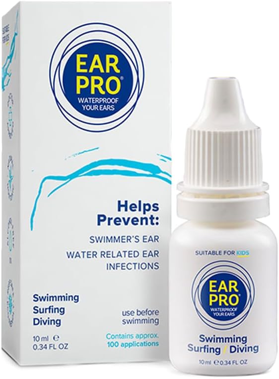 Ear Pro Όλα τα φυσικά σταγόνες αυτιών Swimmer για τα παιδιά και τους ενήλικες - Ασφαλής και εύκολη στη χρήση της προστασίας του αυτιού Drop βοηθά στην πρόληψη παγιδευμένο νερό, νερό που σχετίζονται με τα προβλήματα αυτί, και την προστασία της ακοής, (100 χρήσεις, 1 συσκευασία)