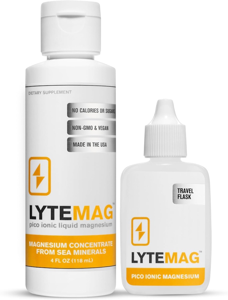 LyteLine Liquid Magnesium Supplement - 60 Servings - Pico Ionic Magnesium Concentrate from Natural Sea Salt for Sleep Support, Muscle Recovery, Leg Cramps - Sugar Free, Vegan, Keto Friendly