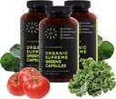 Vita Supreme Organic Super Greens Superfood Capsule, Συμπλήρωμα διατροφής για την υγεία των ούρων, την ανοσοποιητική υποστήριξη, την πέψη, την ενέργεια, και περισσότερα (Non-GMO, Keto, Vegan) 180 κάψουλες, 3 συσκευασίες