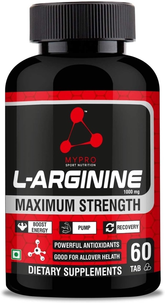 Sport Διατροφή L-αργινίνη 1000mg συμπλήρωμα για την ανάπτυξη των μυών, Stamina, ανοσοενισχυτικό & Ενέργεια, 60 δισκία