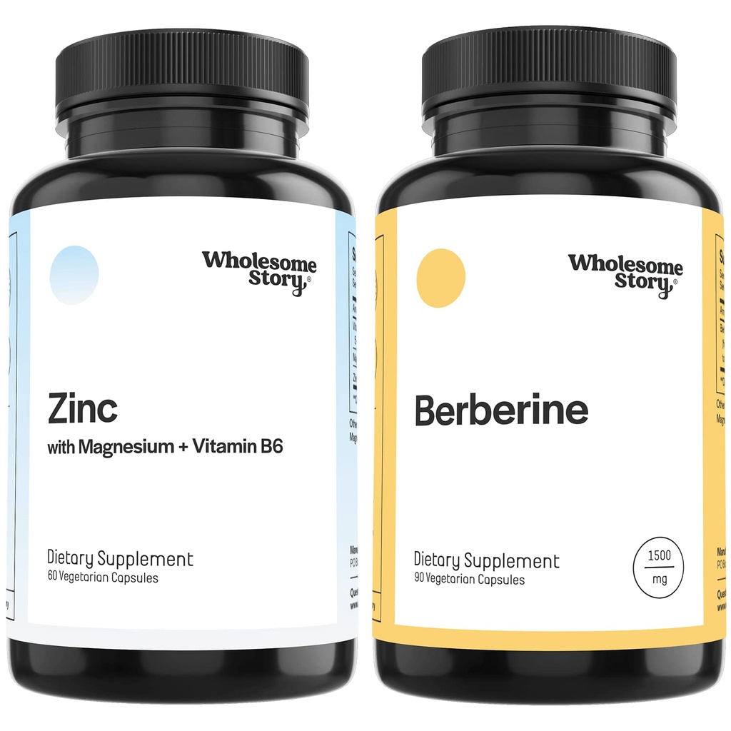 3-σε-1 Συμπληρώματα γλυκολινικού μαγνησίου ψευδάργυρου με βιταμίνη Β6 + βερβερίνη 1500mg HCl συμπλήρωμα 