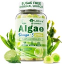 Ωμέγα 3 Gummies 2200mg από Algae Oil (DHA 640mg & EPA 290mg) για γυναίκες & άνδρες, Vegan Omega 3 Fish Oil Εναλλακτική, w/CoQ10, Ασταξανθίνη, Βιταμίνη Α, Ε, D3 για εγκέφαλο, μάτι, αντιοξειδωτικό, Χωρίς ζάχαρη, 1Pack