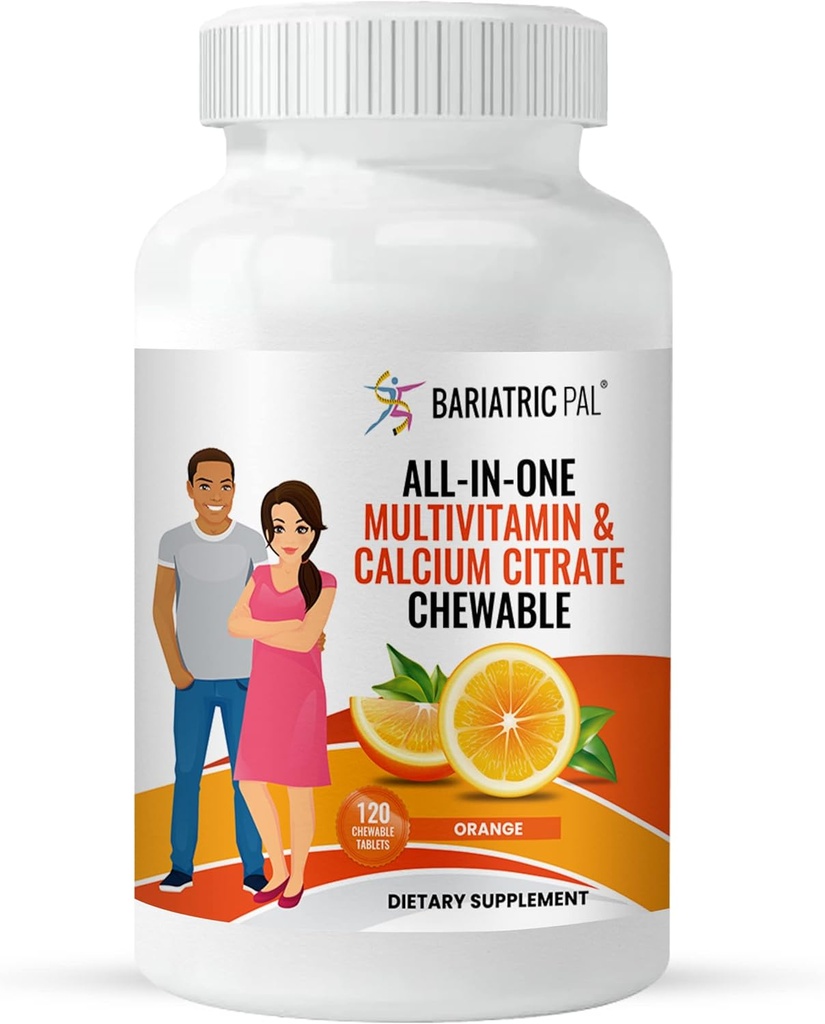 BariatricPal "ALL-IN-ONE" Μασώμενη πολυβιταμίνη με Κιτρικό Ασβέστιο & Σιδήρο - Πορτοκαλί (ΚΑΛΥΨΗ: Best μέχρι τις 30 Ιουνίου 2025)