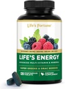 Life's Energy Advanced Daily Multivitamin for Men & Women, Energy & Immune Support Supplement with Super Greens - Αντιοξειδωτικά & Ένζυμα - Iron Free, Vegetarian, 120 Tablets by Life's Fortune