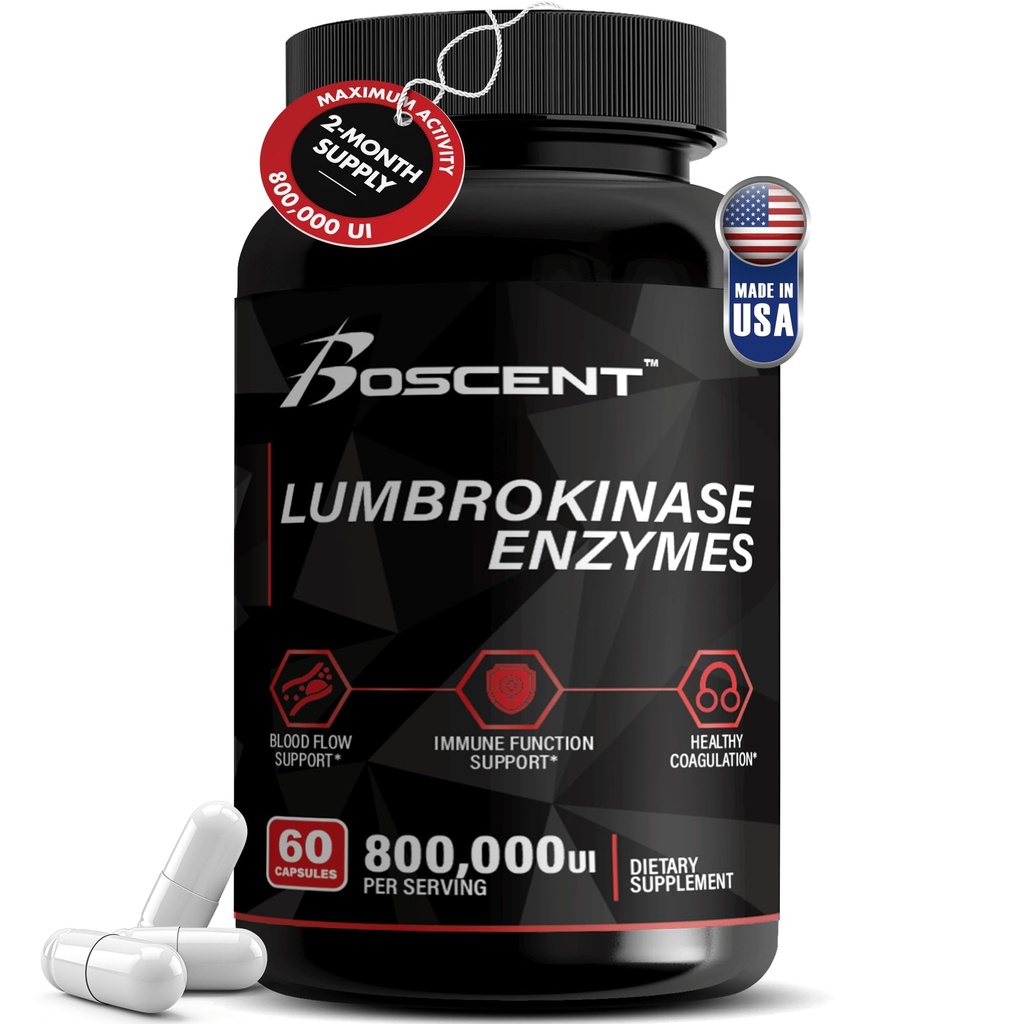 Συμπλήρωμα Lumbrokinase 40mg (60 Κάψουλες) - Μέγιστη Δραστηριότητα-800.000 UI - Καθαρά Ένζυμα Lumbrokinase Digestive ένζυμα, Καλύτερα από Serrapeptase Nattokinase Supplement, Lab Tested, Non GMO