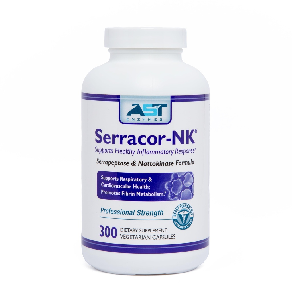 Serracor-NK – 300 κάψουλες χορτοφάγων – Κυκλοφορική και αναπνευστική υποστήριξη – Φυσικό Συστηματικό Ένζυμα Φόρμουλα – Περιέχει Οξύ-Ανθεκτικό Serrapeptase & Οξύ-Ανθεκτικό Nattokinase