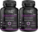 Υγεία Δόση Elderberry Plus κάψουλες – συμπλήρωμα ανοσοποιητικής υποστήριξης με βιταμίνες C, D3, ψευδάργυρο, σελήνιο & 11 συστατικά για το έτος-ροή Wellness – 120 κάψουλες λαχανικά, 2-μηδέν πακέτο εφοδιασμού των 2