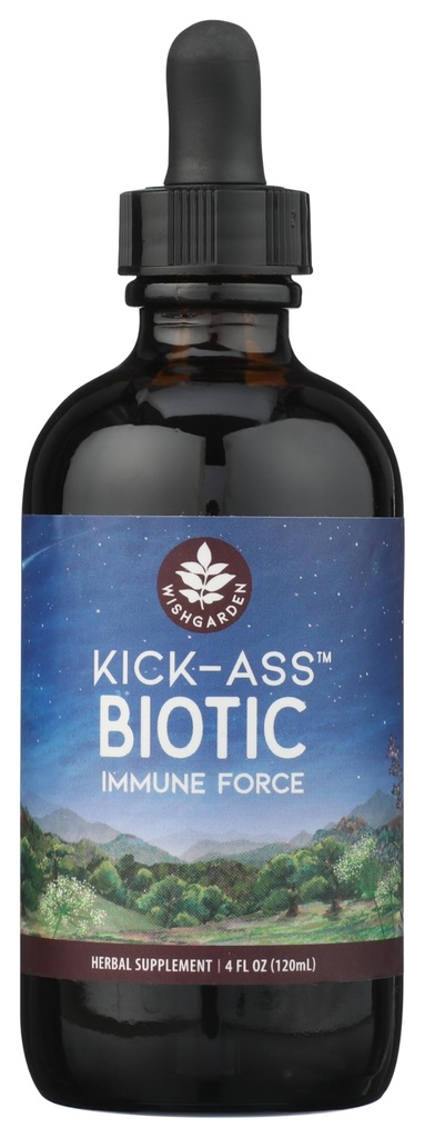 WishGarden Βότανα Kick-Ass Βιοτικός Ανοσοποιητικός Ήρωας - Φυτικά Βασισμένη Βότανο Βιοτική Φόρμουλα με Usnea Lichen, Λυκίσκος, Echinacea & Goldenseal, Υποστηρίζει Υγιεινή Ανοσοποιητική, Αναπνευστική & Λεμφική λειτουργία συστήματος, 4 ουγγιές