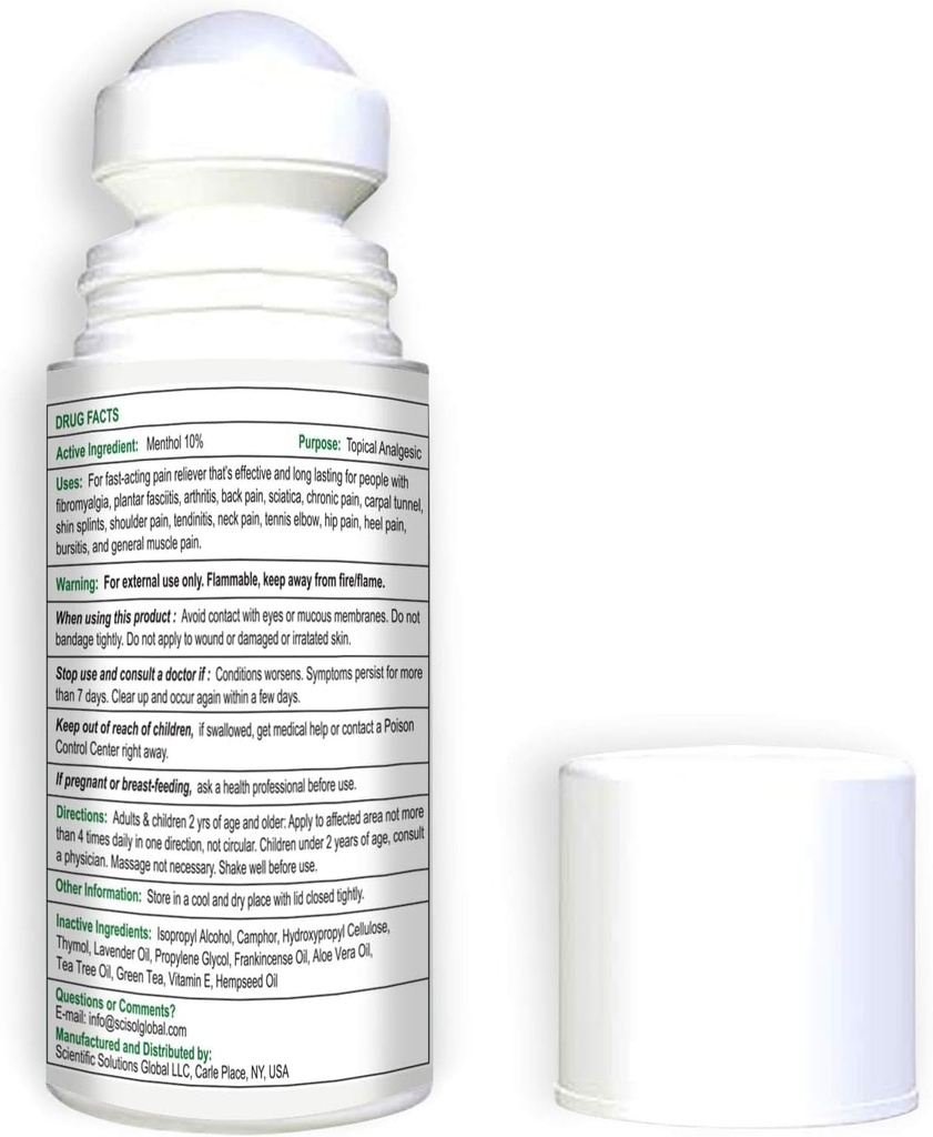 BIO-RELIEF Fast-Acting Hemp Pain Relief Roll - Εξαιρετικά αποτελεσματική, Cool & Topical Pain Relief Extra Strength for Arthritis, Muscle, Joint & Back – Easy Roll On Maximum Strength, Made in USA