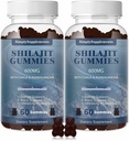 Shilajit Gummies 600mg, Shilajit συμπλήρωμα με Trace Minerals & Fulvic Acid για την ενέργεια και την υποστήριξη της ανοσίας, Organic Shilajit Resin για άνδρες και γυναίκες, Vegan, 60 Gummies (2 Pack)