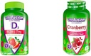 Vitafusion Επιπλέον δύναμη Βιταμίνη D3 Gummy Φράουλα Γεύση Οστών & ανοσοποιητική υποστήριξη (120 Count) + Cranberry Gummies για τις γυναίκες υποστήριξη υγείας ούρων (60 Count)