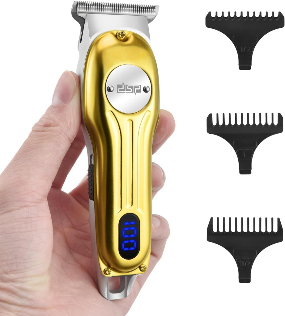 DSP Beard Trimmer για τους άνδρες, Cordless Clipper μαλλιά Shavers, Περικοπτικό προσώπου μαλλιά για Beard & Mustache Trimming, Επαγγελματικό κιτ κούρεμα για τους άνδρες Rechargeable LED Display (Gold)