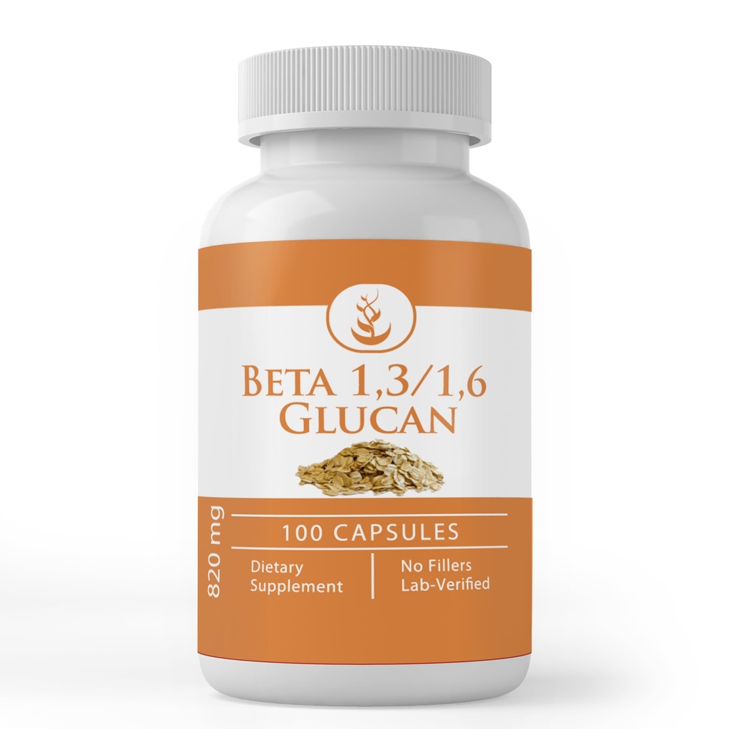 Αμιγώς πρωτότυπα συστατικά Beta Glucan 1,3/1,6, (100 κάψουλες) Πάντα καθαρό, χωρίς πρόσθετα ή πληρωτικά, Εργαστήριο Επαληθευμένο