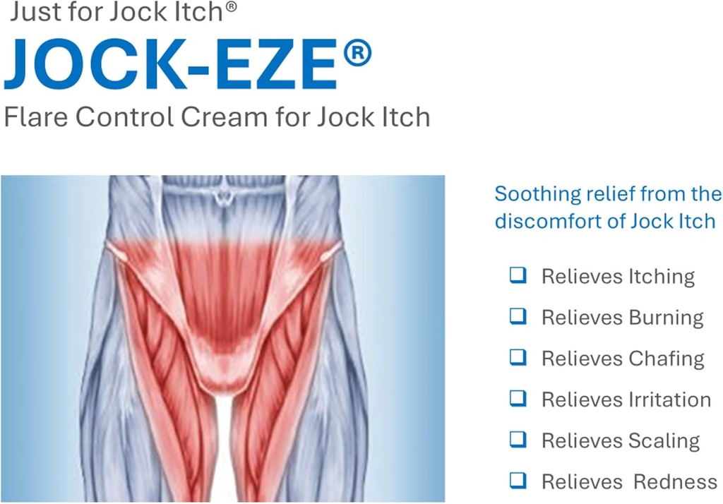 JOCKEZE Flare Control Cream (0,5oz) Μόνο για Jock Itch