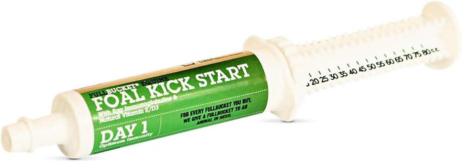 FullBucket Equine Foal Kickstart Paste – Ιδανικό για Νεογέννητα Εμπορεύματα την 1η μέρα για την υποστήριξη Υγιούς Ανοσοποιητικό & Πειθαρχικό Σύστημα Υγείας, 1 Tube