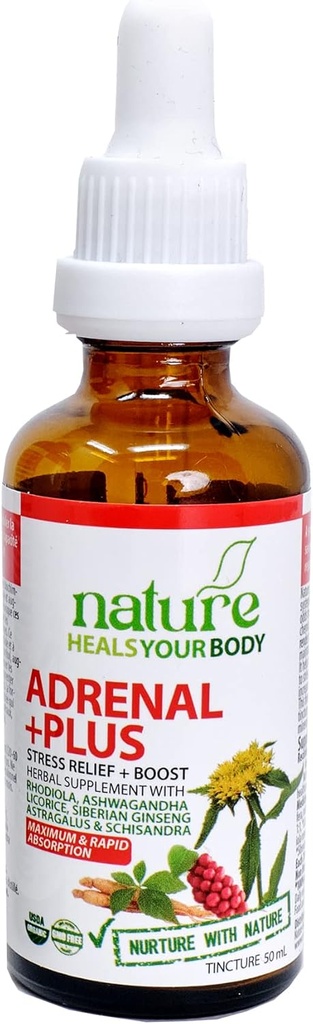Adrenal +Plus - Stress Releif + Boost - Herbal Tincture - Rhodiola 