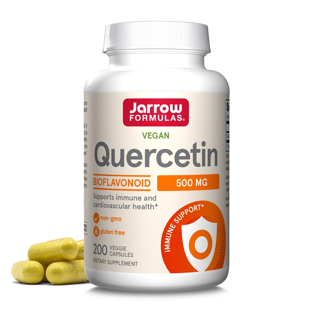 Jarrow Formulas Quercetin 500 mg - 200 Veggie Caps - Υποστηρίζει Αντιοξειδωτική Κατάσταση, Καρδιαγγειακή Υγεία & Ανοσολογική Υγεία - 200 Υπηρεσίες