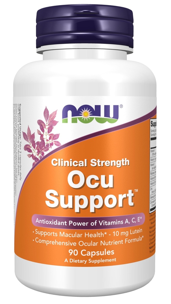 NOW Συμπληρώματα, Ocu SupportTMwith FloraGLO® Lutein, συν βιταμίνες A, C και E, 90 κάψουλες Veg