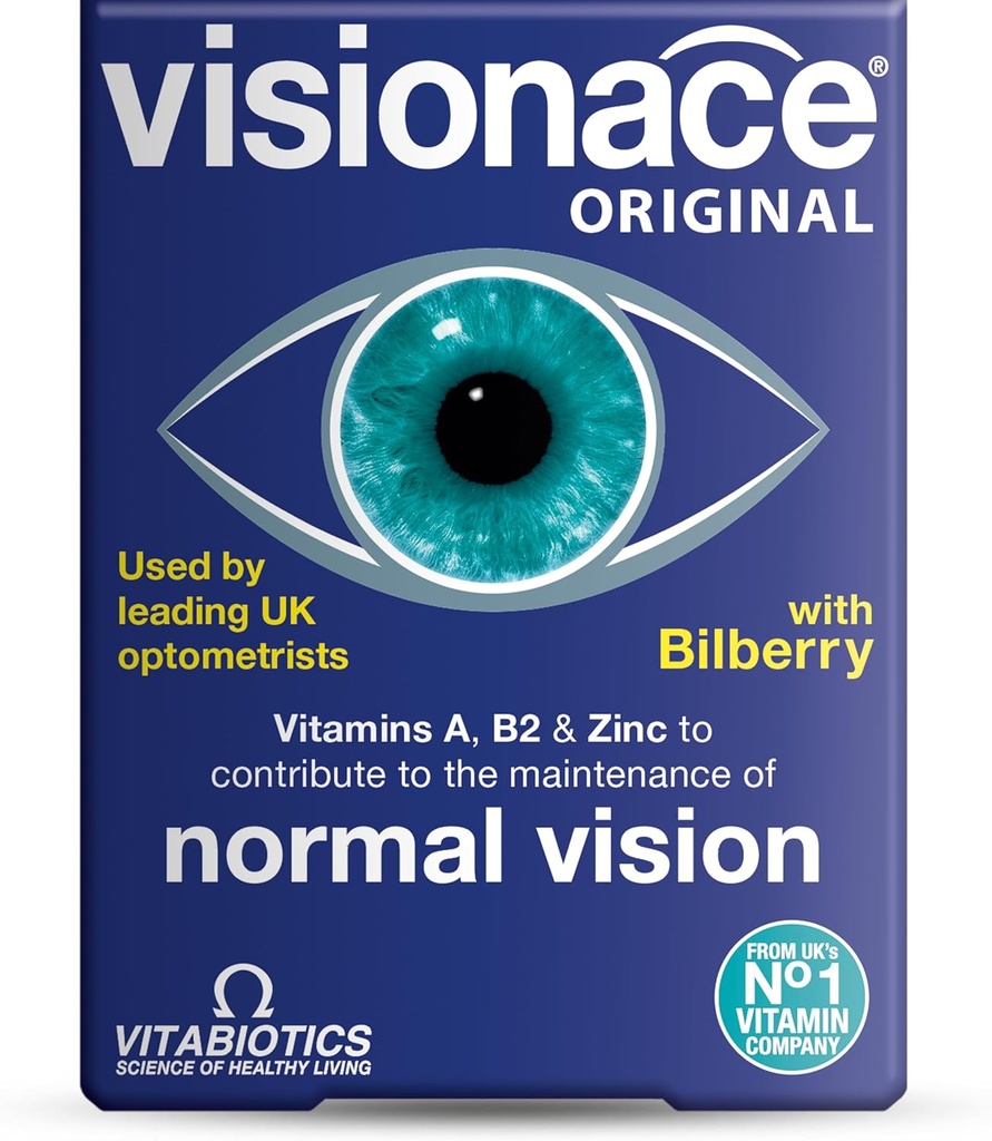 Vitabiotics Visionace Original - Διατροφική πολυβιταμίνη για την Κανονική Όραση Βιταμίνες Α, Β2 και Ψευδάργυρος - 30 δισκία
