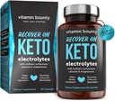Vitamin Bounty Recover On Keto Electrolytes - Συμπληρώματα Keto, χάπια ηλεκτρολυτών, συμπλήρωμα ηλεκτρολυτών, Βιταμίνες Keto, Χωρίς ζάχαρη Ενυδάτωση, Ενισχύστε την ενέργεια, GLP 1 Υποστήριξη- 60 κάψουλες