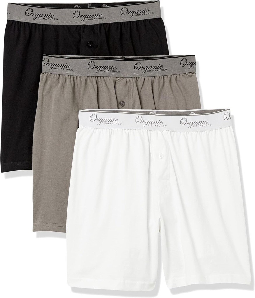 Organic Signatures Ανδρικά Boxers 100% Βιολογικό βαμβάκι, Μαλακά Boxers για άνδρες, 3-πακέτο