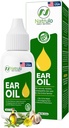 Organic Ear Oil for Ear Infection - Natural Ear Drops for Ear Pain, Swimmer's Ear & Wax Removement - Kids, Adults, Baby & Dog Earach Remedy - Ear Drops with Mullein, Garlic Made in USA (0.5 Oz)