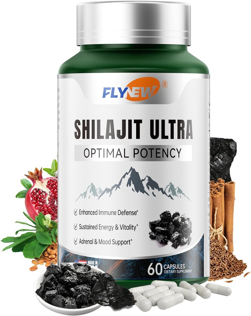 Shilajit για άνδρες γυναίκες, Shilajit με φυσικά Fulvic Acid & L-αργινίνη, Himalayan Shilajits για επιπλέον δύναμη, Stamina & ανοσοποιητική υποστήριξη, μη GMO, Κατασκευασμένο στις ΗΠΑ, 60 κάψουλες, 1.300mg ανά υπηρεσία