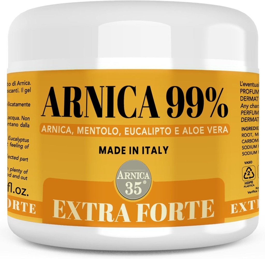 Αρνίτσα 35 - Arnica Gel για Μώλωπες Extra Strong 98% 16,9 Fl Oz, Μασάζ μυών και αρθρώσεων, Φυσικό και Δερματολογικά Ελεγμένο Formula - Made in Italy