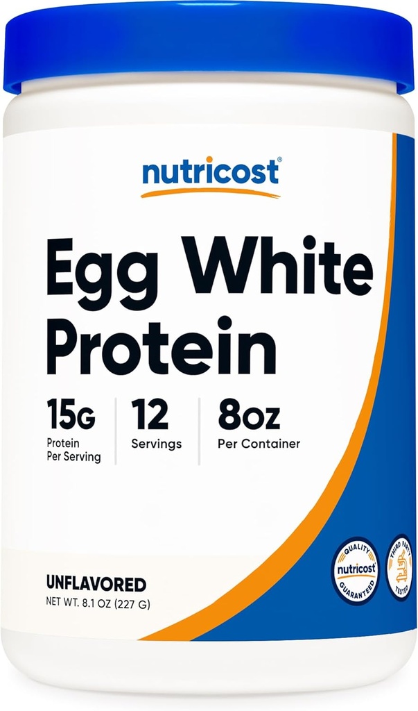 Nutricost Αυγό Λευκή σκόνη πρωτεΐνης 8oz (Άγευστη) - Μη ΓΤΟ, Χωρίς γλουτένη
