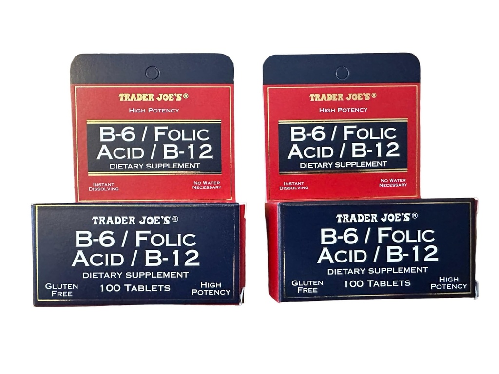 Trader Joe's B-6 / Folic Acid / B-12 Dietary Supplement (200 Tablets - 2 pack)