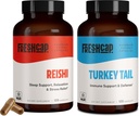 FreshCap Μανιτάρια Wellness Duo: Reishi 14.000mg για τη μακροζωία + Turkey Tail 10.000mg για την Ανοσοποιητική & Πεθητική Υγεία – 120 κάψουλες