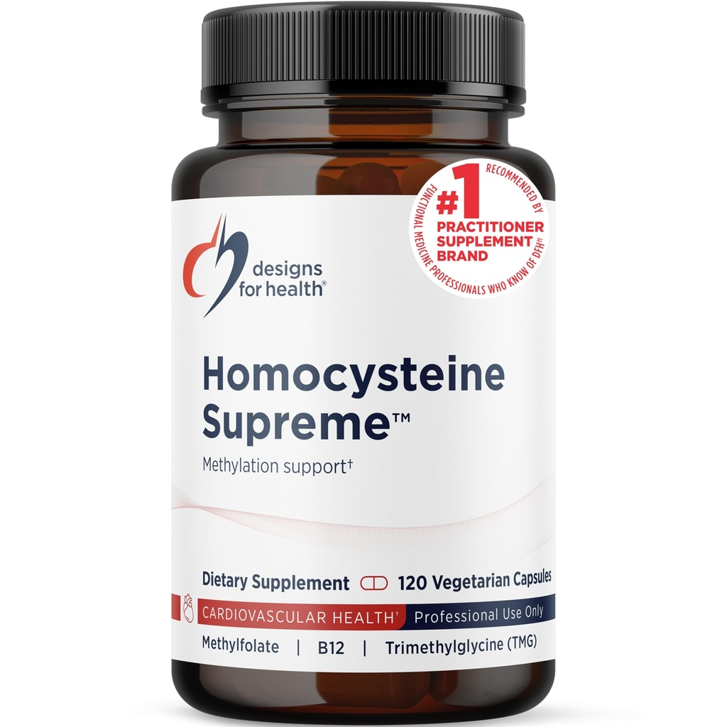 Σχέδια για την υγεία Homocysteine Supreme - μεθυλιωμένες βιταμίνες Β με Ribβοφλαβίνη, B6, B12, Folate, L-σερίνη & TMG για την υποστήριξη του εγκεφάλου & την υγεία της καρδιάς - μεθυλιωμένη πολυβιταμίνη (120 κάψουλες)