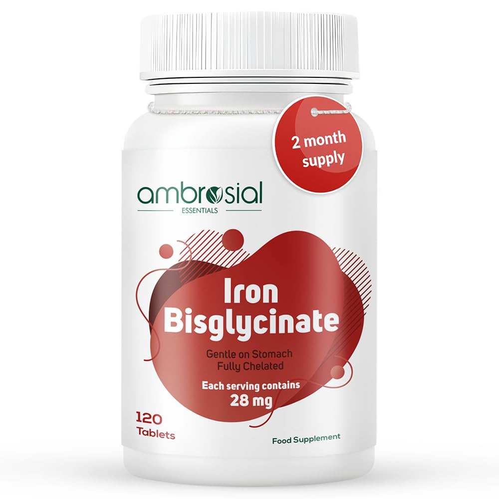 Ambrosial Iron Bisglycinate 28Mg δισκία Συσκευασία των 1-120 δισκίων