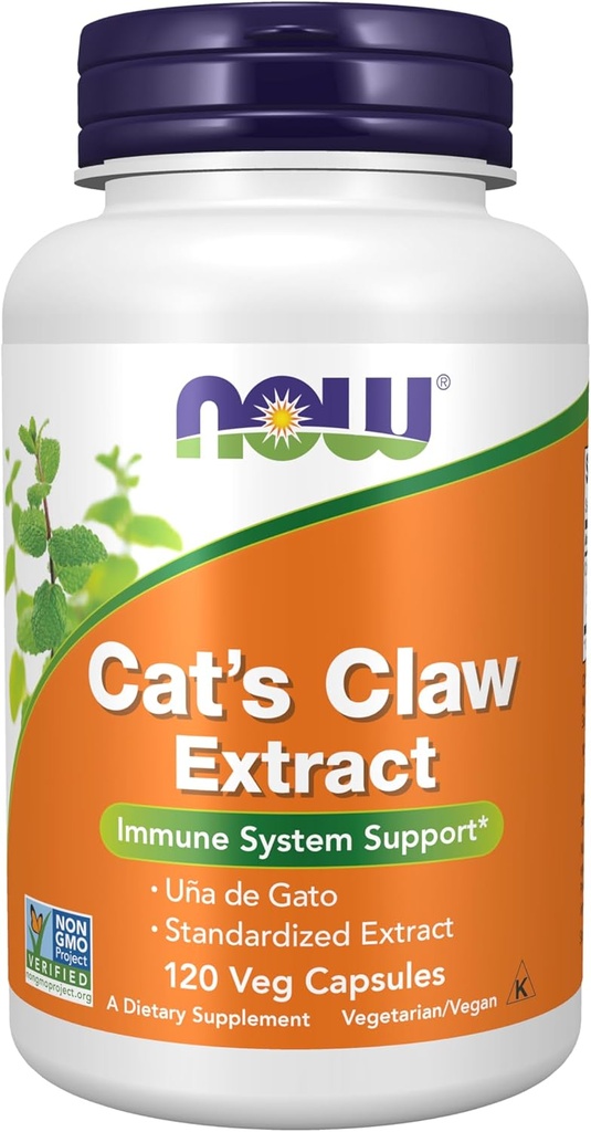 NOW Supplements, Cat's Claw Extract, 10:1 Concentrate, (1.5% Standardized Extract), 120 Veg Capsules