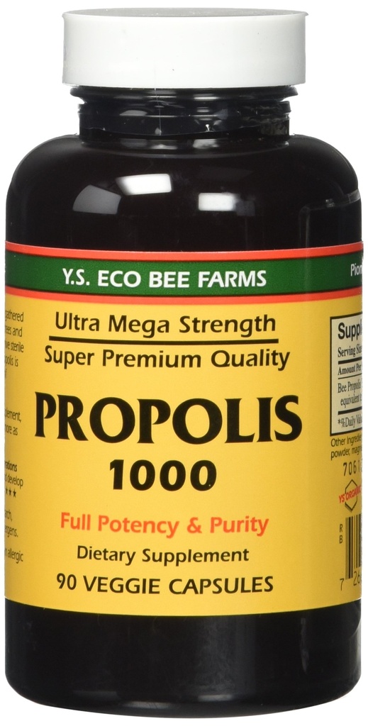 Propolis-Raw Unprocessed 1000mg Y.S. Βιολογικές Καλλιέργειες 90 Caps