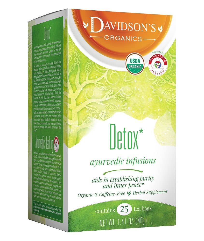 Βιολογικά του Davidson, Αγιουρβεδικές Έγχυση, Detox, 25 Τσάντες Τσάι, Συσκευασία των 6