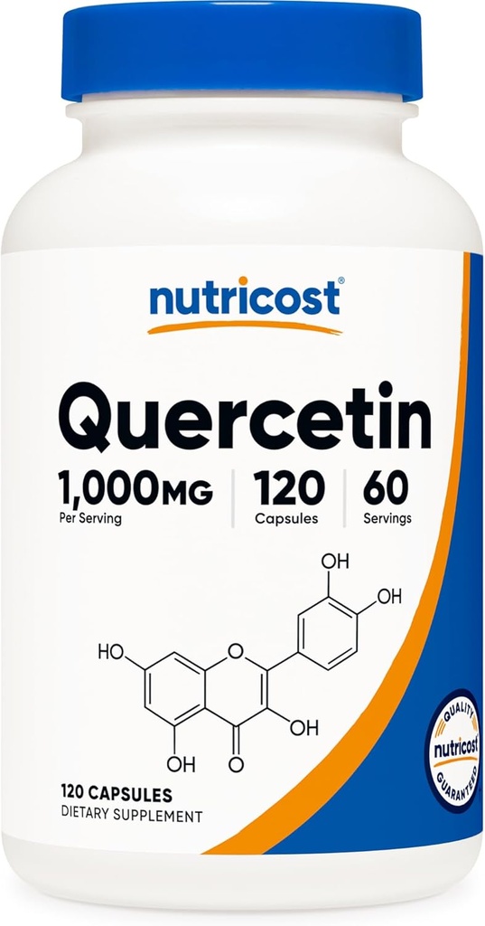 Nutricost Quercetin 1000mg, 120 κάψουλες - Κάψουλες χορτοφάγων, 60 εξυπηρετούν, 500mg ανά κάψουλα, μη ΓΤΟ, Χωρίς γλουτένη