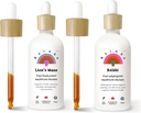 Rainbo Brain Health Bundle, εκχύλισμα μανιταριών Lion's Mane Mushroom + Βάμμα μανιταριών Reishi, Dual Extract Daily Mushroom Tinctures for Comprehensive Immune Support, Vegan Liquid Mushroom Συμπληρώματα
