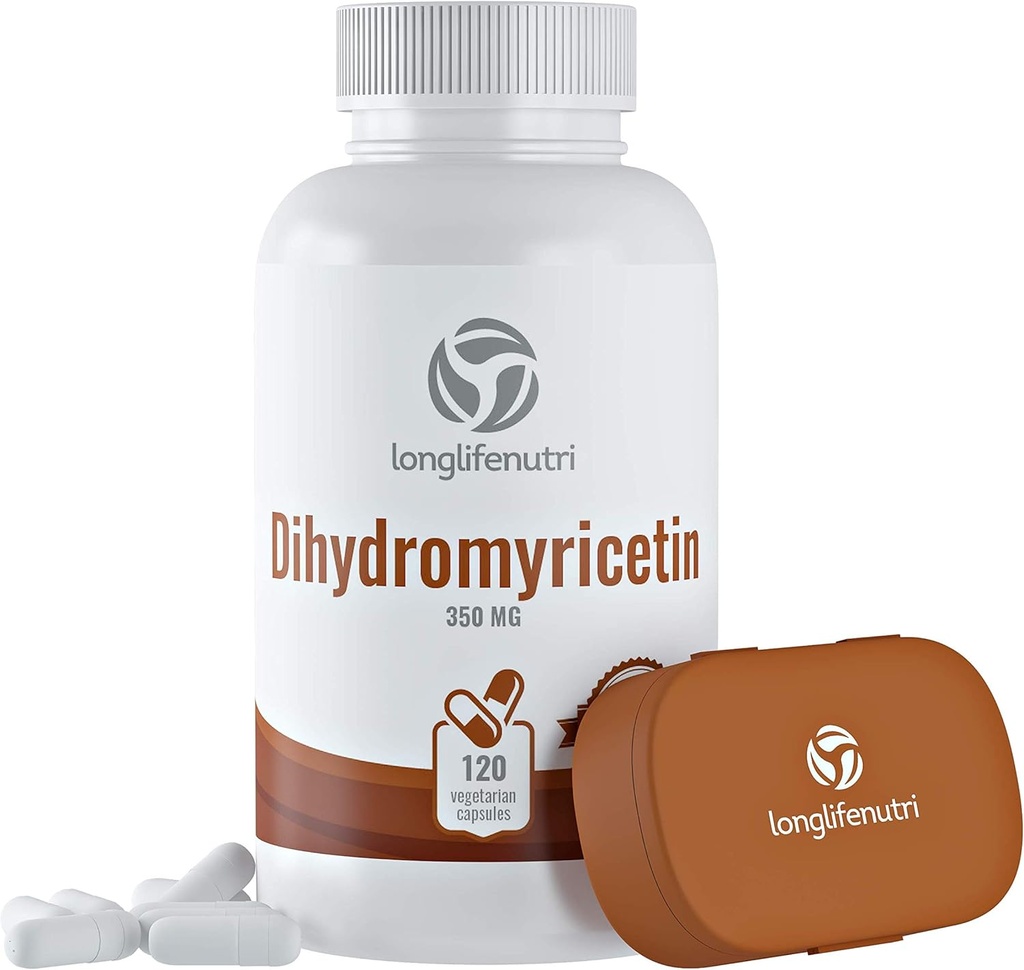 LongLifeNutri Dihydromyricetin DHM 350mg - 120 κάψουλες για χορτοφάγους - συμπλήρωμα βοτάνων με εκχύλισμα Hovenia Dulcis - Κατασκευασμένο στις ΗΠΑ