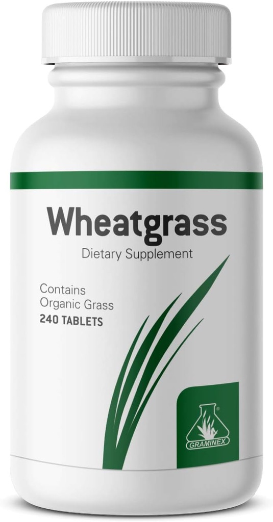 Graminex Wheatgrass Tablets - Φυσική Ανοσία, Υποστήριξη κατά της γήρανσης, Ενισχύει την ενέργεια, την ευεξία - Αμινοξέα, Βιταμίνες, Ορυκτά, Αντιοξειδωτικά Πράσινα Superfood Supplement - 240 Μη ΓΤΟ Tabs
