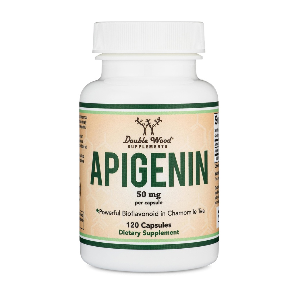 Συμπλήρωμα Apigenin - 50mg ανά καψάκιο, 120 Count (Powerful Bioflavonoid Found in Chamomile Tea for Relaxation, Sleep, and Mood) Senolytic Flavonols for Aging (Gluten Free) by Double Wood