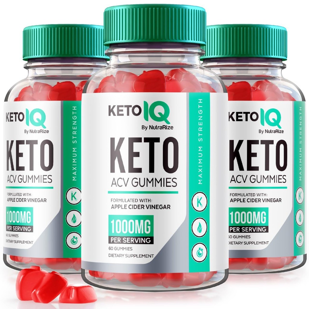 NutraRize (Pack of 3 Keto IQ Keto ACV Gummies, Formula for Advanced Weight Loss, Συμπλήρωμα διατροφής, Κριτικές Gomitas (180 Gummies)