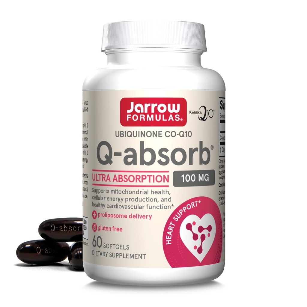 Jarrow Formulas Q-absorb Co-Q10 100 mg - 60 Softgels - Συμπλήρωμα διατροφής - Αντιοξειδωτική Υποστήριξη για τη Μιτοχονδριακή Ενέργεια Παραγωγή & Καρδιαγγειακή Υγεία - Έως 60 Υπηρεσίες