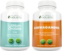 Lithium Orotate 5mg + Organic Ashwagandha 1300mg & Black Pepper - Vegetarian Bundle - 360 Capsules