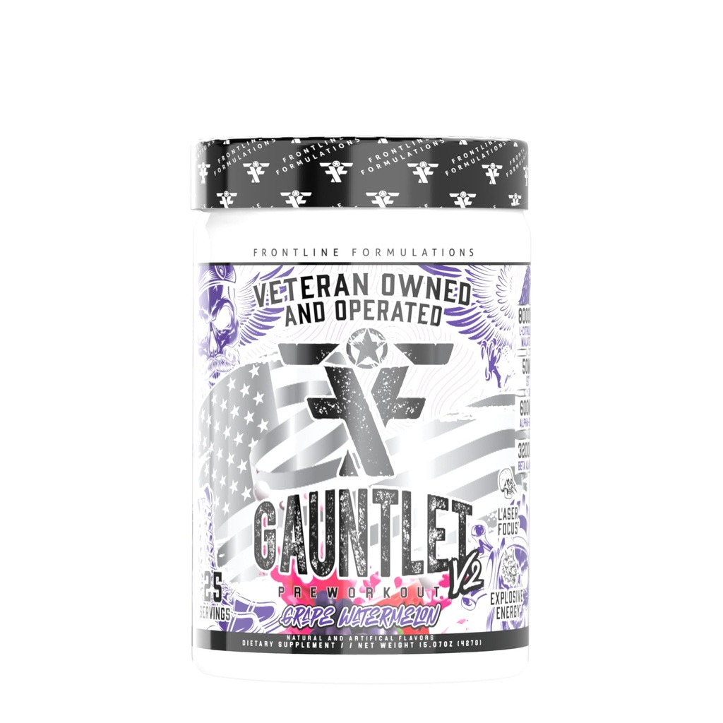Gountlet Pre-Wortout Powder, Εκρηκτικές προπονήσεις, Laser Focus, Mid Stim, Amazing Flavor, Veteran Ιδιοκτησία και λειτουργεί (25 εξυπηρετήσεις, Grape Watermelon)