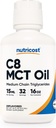Nutricost C8 MCT Oil 16oz - Κέτο, Παλαιό, μη ΓΤΟ